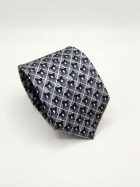 Alexander Lloyd Mens Tie Silk 63in Long Dezigner Luxury Navy Gold Office